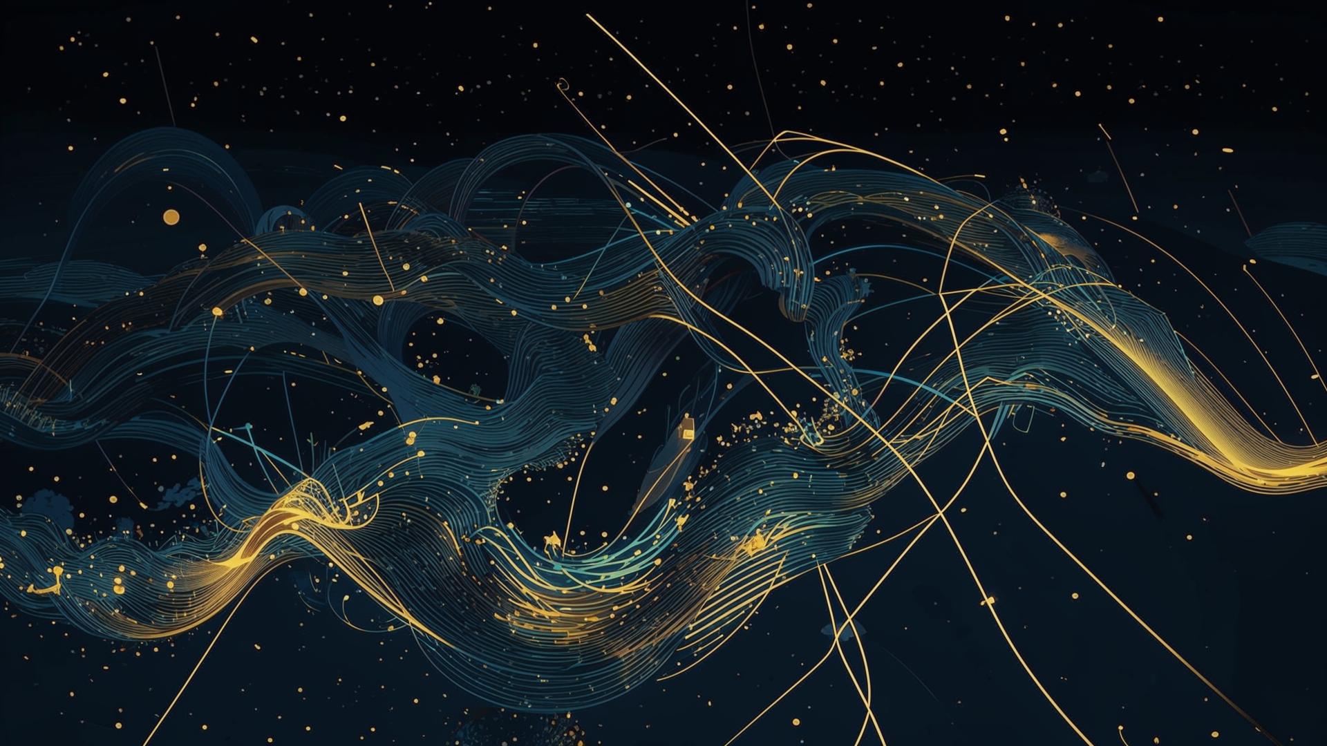 Illustration fil de données en mouvement